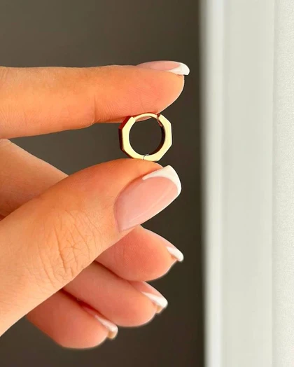 گوشواره حلقه‌ای هشت ضلعی ژوپینگ