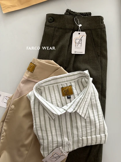 شومیز راه راه یشمی لینن خنک تابستانه کد 099