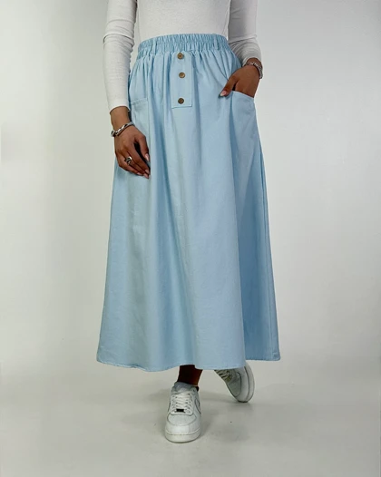 دامن لینن کتان 3 دکمه کد : 400067