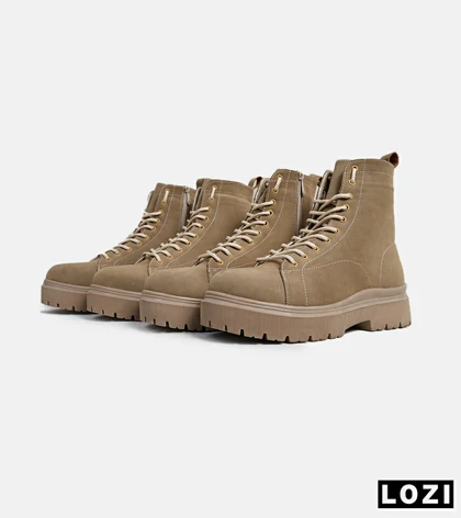 بوت مردانه کرم قهوه ای BERSHKA