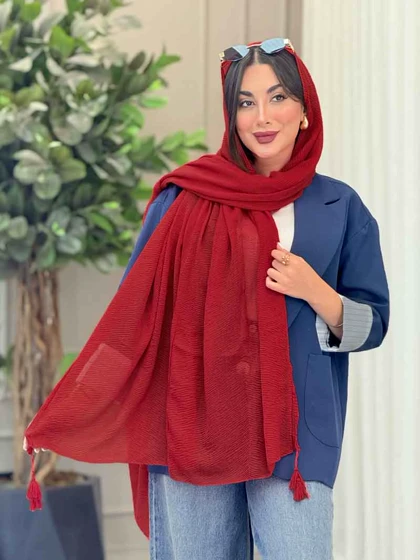 شال پلیسه منگوله‌دار شبنم