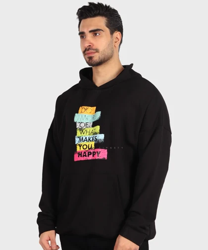 هودی مشکی طرحدار فری سایز 1458