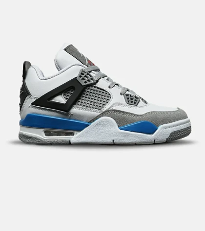 کتانی ساق‌دار زنانه و مردانه سفید طوسی آبی Nike air jordan 4 مدل 8245