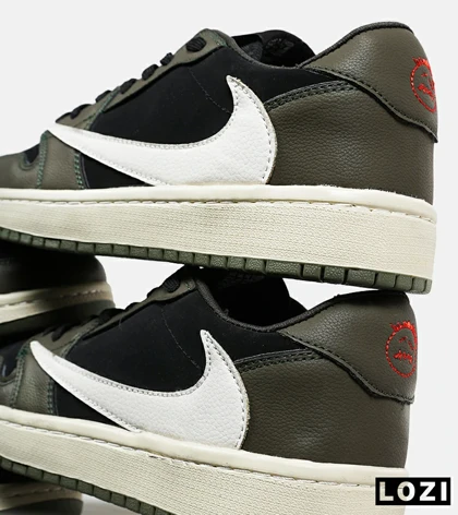 کفش کتانی مردانه مشکی سبز سفید NIKE travis scott