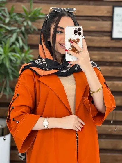 مانتو لینن آستین بنددار