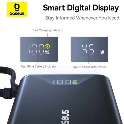 پاور بانک 10000 تایپ‌سی 45 وات و USB بیسوس PPPG-1W45C P10076803123