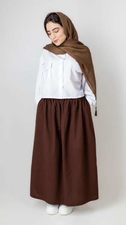 دامن چین‌دار لینن