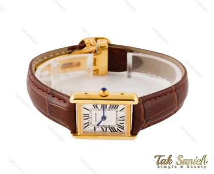 ساعت کارتیه تانک زنانه طلایی سایز کوچک Cartier-3520-S-L
