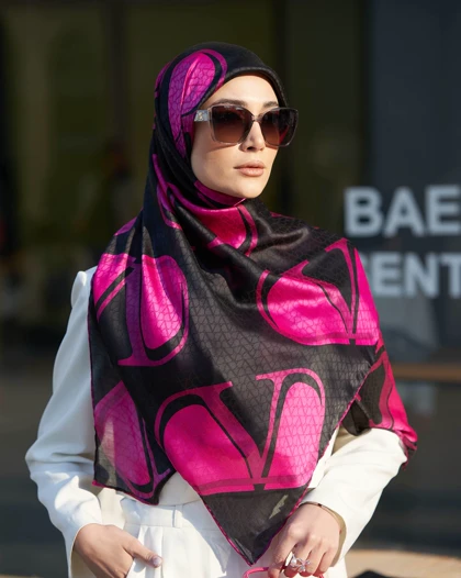 روسری ابریشم ژاکارد قواره 140 30201