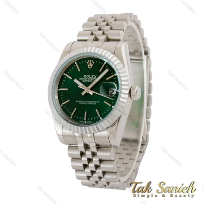 ساعت رولکس دیت جاست مردانه سیلور صفحه سبز Rolex-5237-G