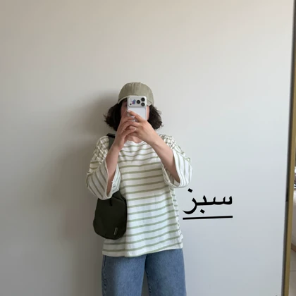 تیشرت لانگ باکسی راه راه کد 6081