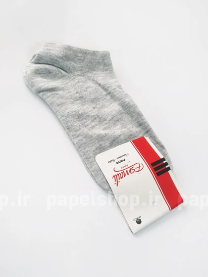 جوراب مچی نخ پنبه طوسی ساده