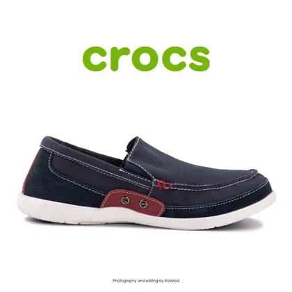 لوفر مردانه کراکس - Crocs Walu Accent Men Navy/True Red