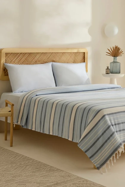 سرویس روتختی دو نفره Karaca Home مدل Lynora پنبه و پلی‌استر - آبی