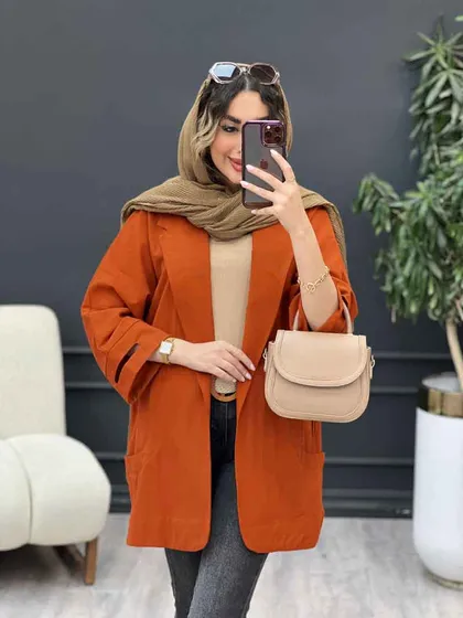 مانتو سر آستین چاک جیب نما