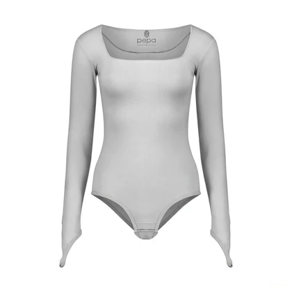 بادی آستین بلند زنانه پپا مدل Always classy رنگ سفید