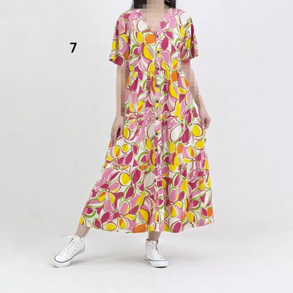 پیراهن زنانه بلندجلو دکمه