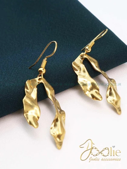 گوشواره زنانه طرح طلا مدل برگ کد E1193