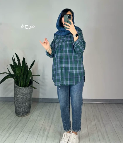 مانتو چهارخونه پنبه 2