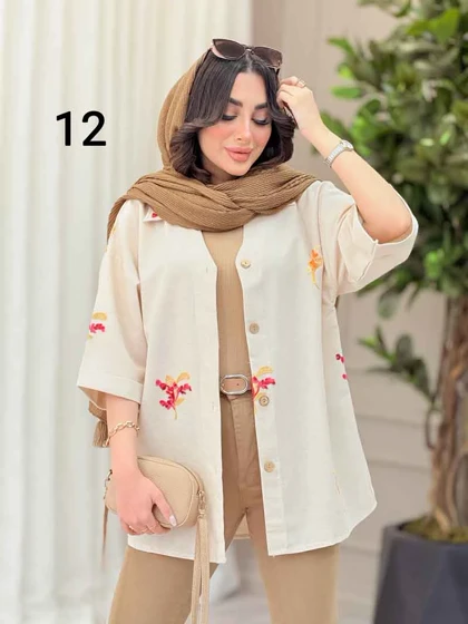 شومیز نچرال طرح دار