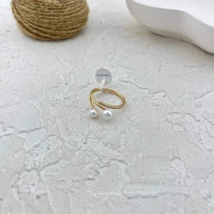 انگشتر زنانه مروارید دار نگین‌دار ژوپینگ طرحی ظریف و زیبا