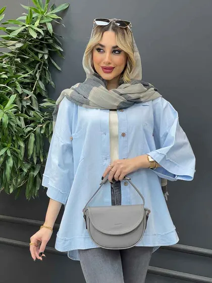 مانتو لینن جیب دکمه