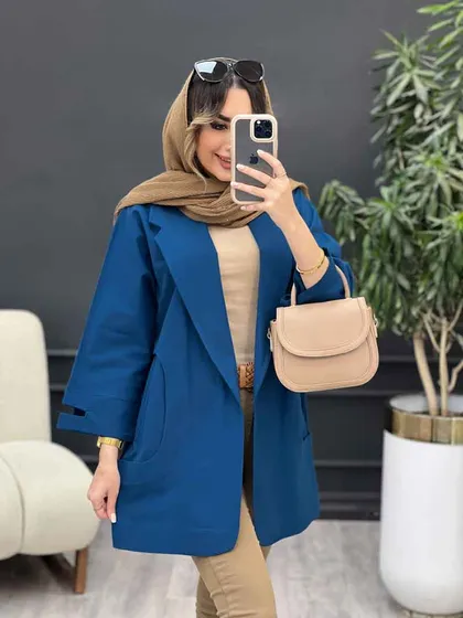مانتو سر آستین چاک جیب نما
