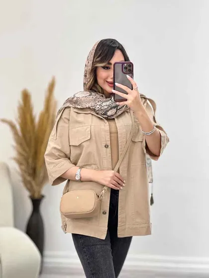 مانتو سرشانه پاگن دو جیب