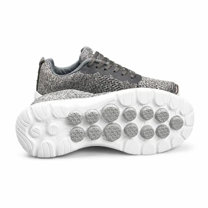 کفش کتانی مردانه مدل اسکیچرز زیره ماساژوری طوسی روشن Skechers