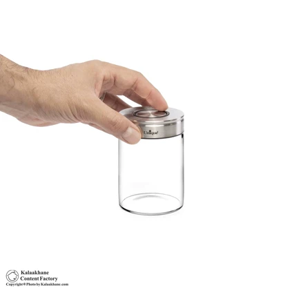 ادویه شیشه ای یونیک درب استیل مدل 1726 سایز 9.5 سانت