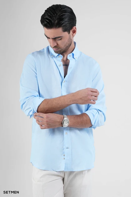 پیراهن مردانه آستین بلند لینن