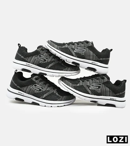 کفش کتانی طبی ورزشی مشکی خاکستری SKECHERS ULTRA GO