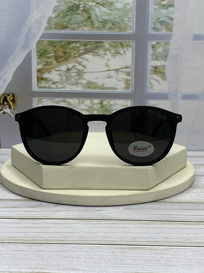 خرید عینک آفتابی پرسول مدل P6812 فریم گرد فریم کائوچو سبک عدسی پلی‌کربنات UV400 پلاریزه