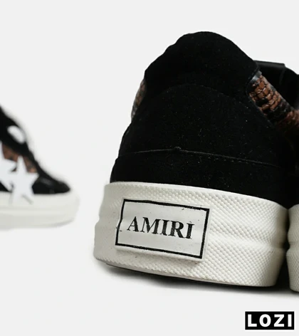 کفش اسنیکرزمشکی نارنجی سفید Amiri Stars v2 مدل 7069