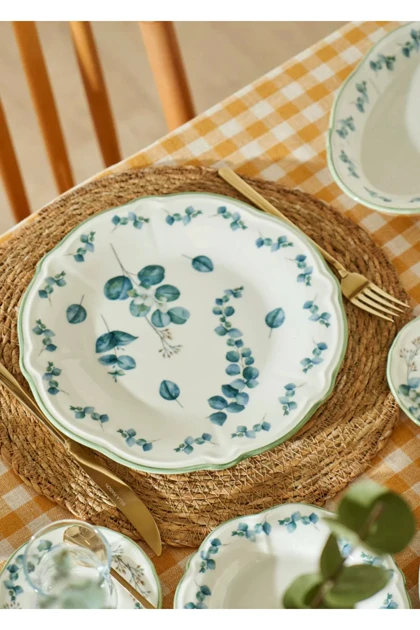 سرویس صبحانه‌خوری 6 نفره Bella Maison مدل Ocaliptus استون‌ور - سبز