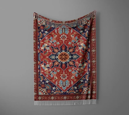 شال مبل ریش دار sofa shawl 272
