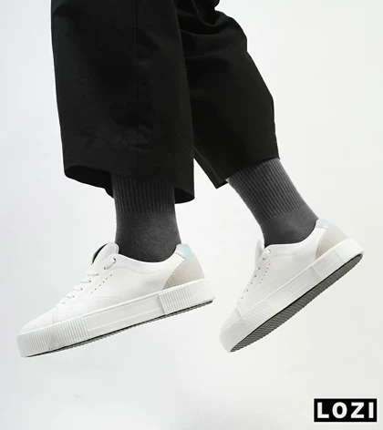 کفش اسنیکرزمردانه سفید آبی BERSHKA