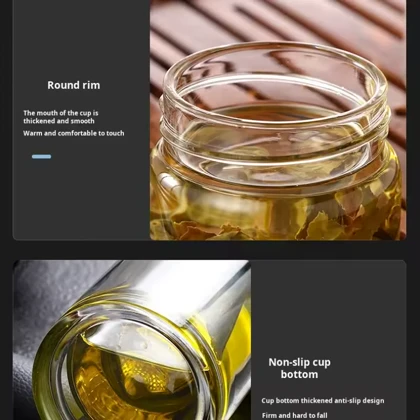 فلاسک شیشه ای دمنوش در دوحجم