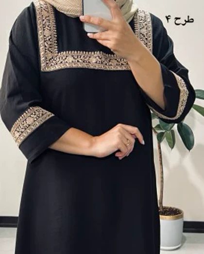 مانتو کفتان مشکی طلایی