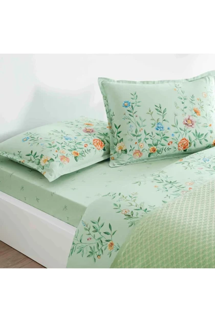 سرویس روتختی دو نفره Taç مدل Florielle پنبه - نعنایی
