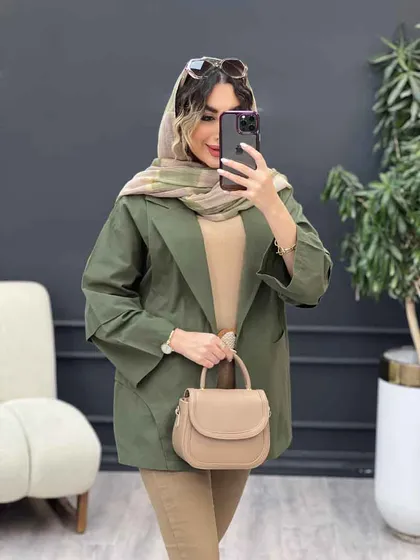 مانتو برش هلالی دو جیب نما