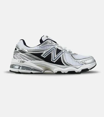 کفش کتانی مردانه و زنانه سفید طوسی مشکی New Balance 860 V.02 مدل 7527
