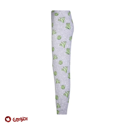 ست تیشرت و شلوار زنانه کاکتوس طوسی کد 6599