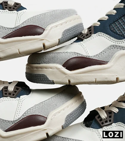 کتانی ساق‌دار زنانه و مردانه آبی سفید کرم Nike air jordan 4 مدل 6830