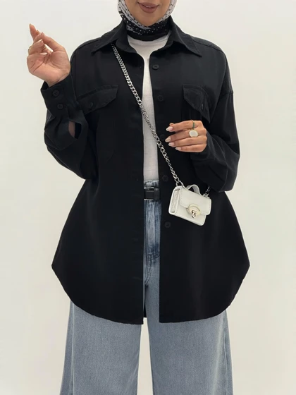 4056-شومیز کتان سیلک میلان