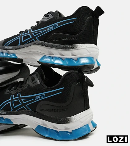کفش کتانی مردانه مشکی آبی ASICS GORETEX