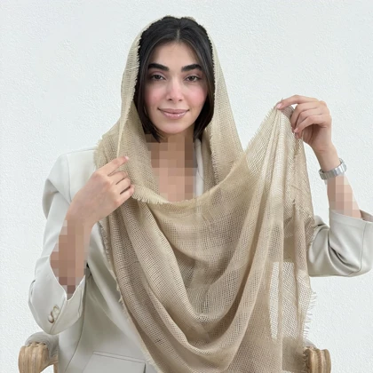 شال زنانه لینن حصیری | آی بولک