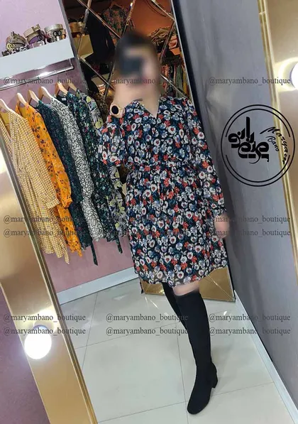 پیراهن حریر طرحدار