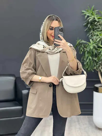 مانتو لینن تک دکمه