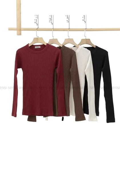 بلوزکبریتی کشی یقه گرد کد1005014